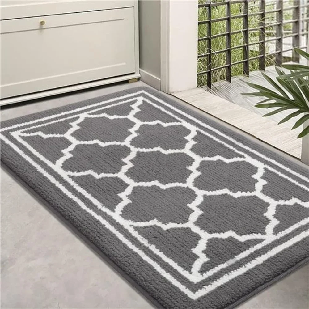 Door Mat (20x32,Grey) Resist Dirt and Absorbent Entryway Rug